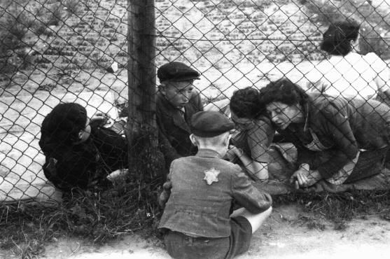 Saying goodbye to children held at the Lodz ghetto prison before they were deported to Chelmno in Sept 1942